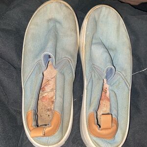 Casual Blue Slip-On Sneakers